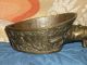 Old Chinese Bronze/brass Silk Iron W/jade Handle And Deer & Cranes Cast On Iron Other photo 2