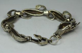 Chinese Handwork Silver Phoenix Old Bracelet photo