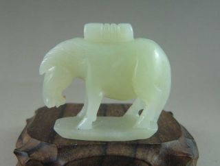 Fine Chinese Hetian Jade Carved Horse Carving photo
