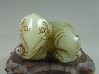 Old Chinese Hetian Jade Carved Elephant Carving photo