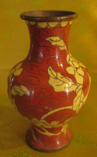 Antique Miniature Chinese Cloisonne Vase Free Us Shp Only Nr photo