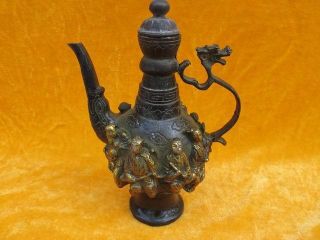 - Gods Teapot Sculpture Old Chinese Statues Bronze Antique photo