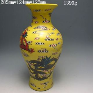 Chinese Rose Colorful Porcelain Vases W Qing Dynasty Yongzheng Mark - - - - Dragon Nr photo