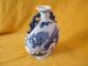 Vase Ceramic Porcelain Glaze Blue Exquisite Chinese Ancient Unique 2 Vases photo 1