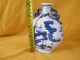 Vase Ceramic Porcelain Glaze Blue Exquisite Chinese Ancient Unique 2 Vases photo 2