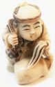 Antique Ox Bone Asian China Man Carved Mini Figure Figurine Men, Women & Children photo 1
