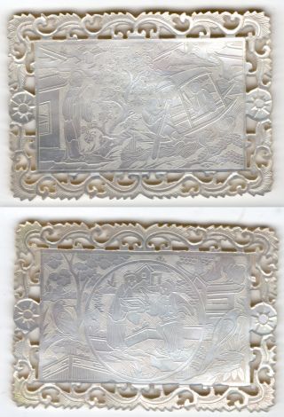 Rectangular Chinese Mother Of Pearl Gaming Counter Circa 1820.  (05) photo