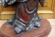 Antique Early 19c/18c Chinese Asian Large Wood Carved Statue Immortal Plates photo 2
