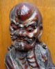 Antique Early 19c/18c Chinese Asian Large Wood Carved Statue Immortal Plates photo 3
