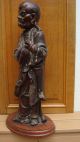 Antique Early 19c/18c Chinese Asian Large Wood Carved Statue Immortal Plates photo 6