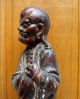 Antique Early 19c/18c Chinese Asian Large Wood Carved Statue Immortal Plates photo 7