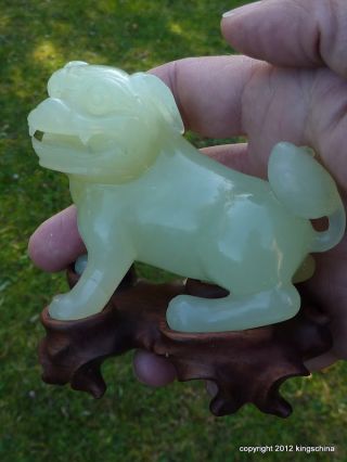Nr Unusual Antique Chinese Carved Jade Figure Foo Dog Lion 19thc Qing Statue 1 photo