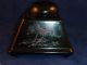 Stylish Vintage Chinese Black Lacquer Inkwell,  Pen Box & Blotter Other photo 4
