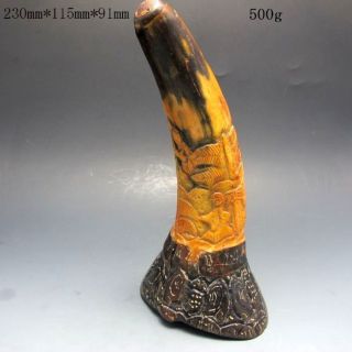 Old Antique 18 - 19th Chinese Ox Horn Hand - Carved Statues Nr photo