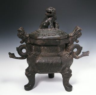 Rare Large Antique Chinese Ming Dynasty Covered Censer With Provenance photo