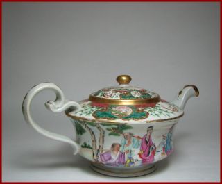 Finest & Large Early 19c Chinese Export Famille - Rose Teapot,  Monogram,  11 