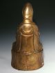 Large Impressive Old Chinese Gilf Bronze Statue Of Seated Kwan Yin Wtih Bottle Bowls photo 3