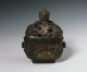 Unusual Antique Chinese Bronze Covered Censer With Waves And Dragons Bowls photo 2