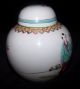 Antique Chinese Famille Rose Lidded Ginger Jar Man Woman Butterfly Unmarked Mint Other photo 2