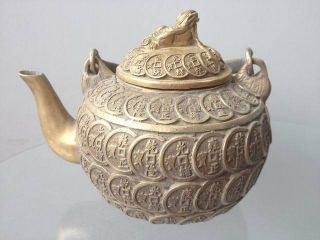 Copper Handmade Teapot Tibetan Handle Chinese Handmade photo