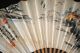 Antique Chinese Calligraphy Hand Painted Paper Leaf Bamboo Sticks Fan Landscape Fans photo 2