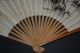Antique Chinese Calligraphy Hand Painted Paper Leaf Bamboo Sticks Fan Landscape Fans photo 5