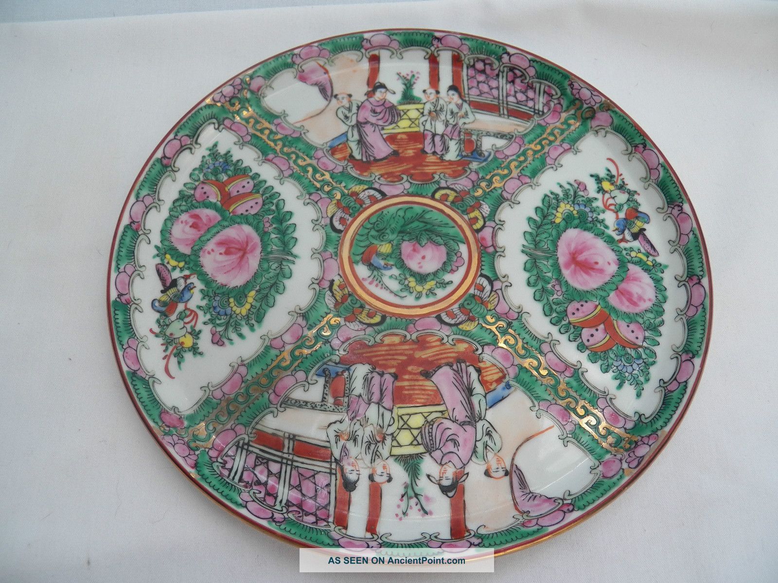 Famille Canton Rose Medallion Mandrine Chinese Export Platter Plate Tray - Nr Plates photo