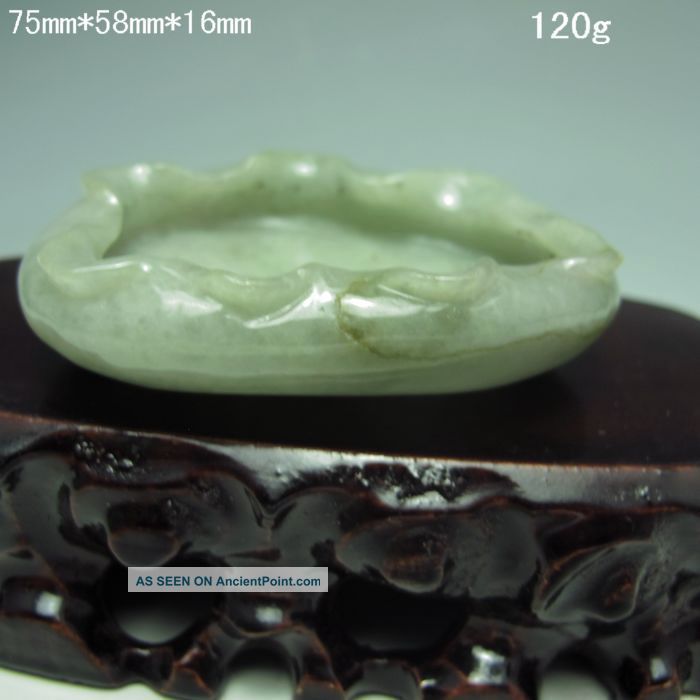 100% Natural Jadeite A Jade Hand - Carved Brush Washer Nr/nc1835 Brush Washers photo