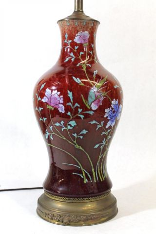 Rare Antique 19thc Chinese Famille Rose Enamel Flambe Oxblood Porcelain Vase photo