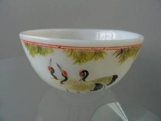 Chinese Bowl Red - Crowned Cranes Willow Smooth Heavy Exquisite 10 photo