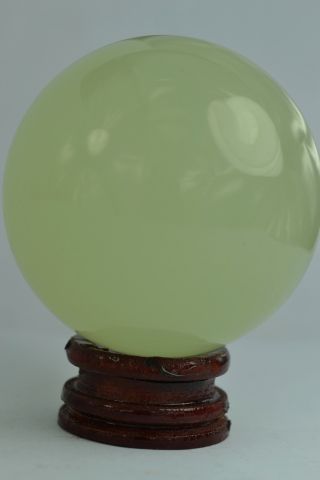 - China Rare Collectibles Old Jade Handwork Burnish Ball Statue ++ photo