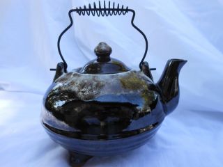Old Japanese Hand Made Tea Pot (good Detail) photo