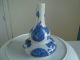Small Double Gourd Vase Hand Painted Bats Blue & White Chinese Vases photo 1