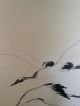 185 ~flying Double Cranes & The Sun~ Japanese Antique Hanging Scroll Paintings & Scrolls photo 4