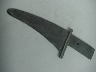 Chinese Bronze Sword Spearhead Curving Broad Old Unique photo