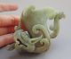 Antique Chinese Hetian Jade Carved Dragon Phoenix Cup Statue Nr Other photo 11