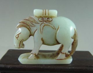 Fine Old Chinese Hetian Jade Carved Horse Carving photo