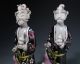 Wonderful Pair Of Antique Chinese Enameled Statues Of Standing Figures Men, Women & Children photo 1