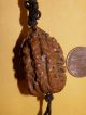 Amazing Antique/vintage Carved Peach Pit Tiny Scenes Of Buddhist Monks Fine Work Amulets photo 1