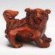 Pair Of Antique Chinese Handwork Boxwood Lion Statues Vintage Wooden Statues Other photo 3