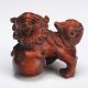 Pair Of Antique Chinese Handwork Boxwood Lion Statues Vintage Wooden Statues Other photo 4