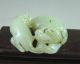 Chinese Old Hetian Jade Carved Double Beast Carving Other photo 1