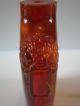 C1830 Chinese Antique Snuff Bottle Caved From Amber With Mask And Ring Snuff Bottles photo 3