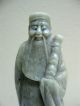 Fine Antique Hand Carved Chinese Green Soapstone Monk / God Figure / Men, Women & Children photo 2