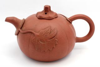Antique Chinese Pumpkin Shaped Yixing Zisha Export Ware Tea Pot Teapot photo