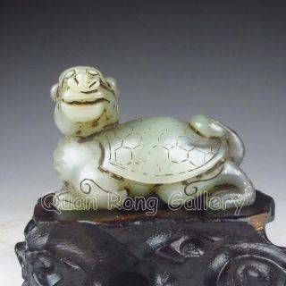 Chinese Hetian Jade Statue - Ao Dragon Turtle Nr photo
