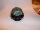 Carved Snuff Bottle - Ruby Zoisite (matte Finish) W/ Jade Top & Stand Snuff Bottles photo 5