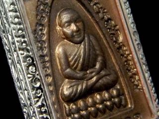 Filigree Case Holy Lp Tuad Achan Nong Wat Saikhao Code Thai Monk Buddha Amulet photo