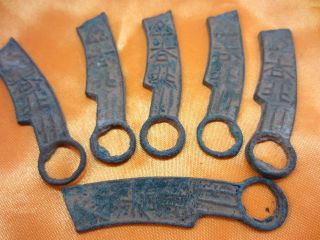 Collection Asia Antique Chinese Bronze Feature Delicate Knife Shape Statue 6pics photo