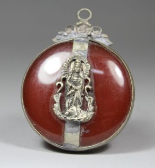 Two Side Chinese Old Jade Handwork Armored Pendant/ Dragon Pendant photo